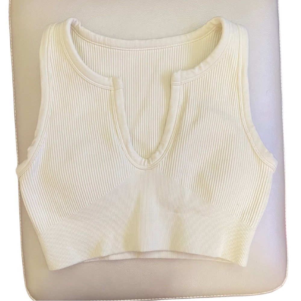 Cream Ribbed Shorts Set - Picture 2 of 3